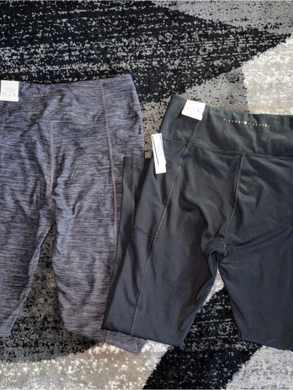 Victoria's Secret Women’s Black and Charcoal Leggings Set